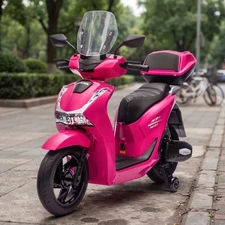Детский мотоцикл скутер M 6535EL-8(24V) розовый Honda мотор 550W